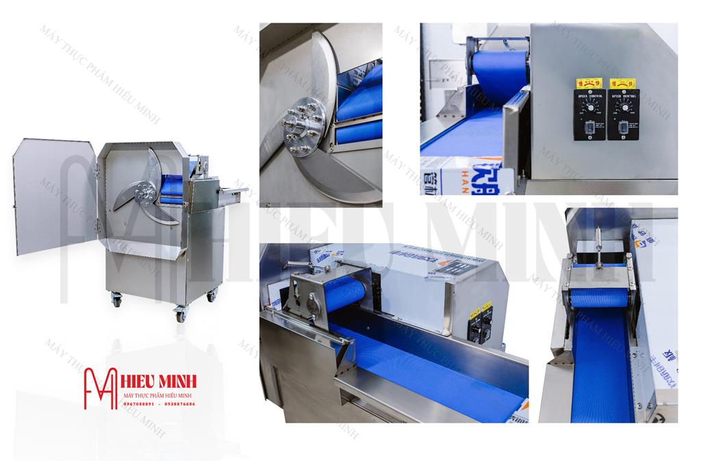 Máy thái rau củ băng tải YQC804 Máy Thái Rau Củ Băng Tải YQC804 (Hình ảnh thực tế Hiếu Minh)